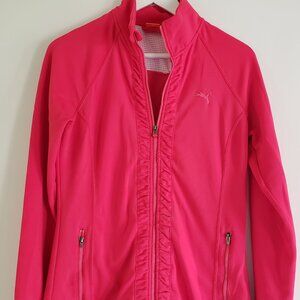 Pink Puma Zip Front Athletic Warm-up Jacket